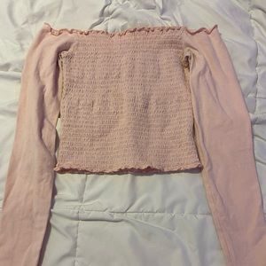 Hollister long sleeve off-shoulder crop top